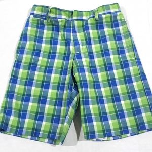 Florence Eiseman 5 blue green lined plaid shorts